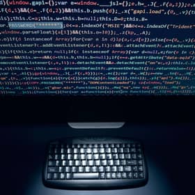 Computer screen with programming code