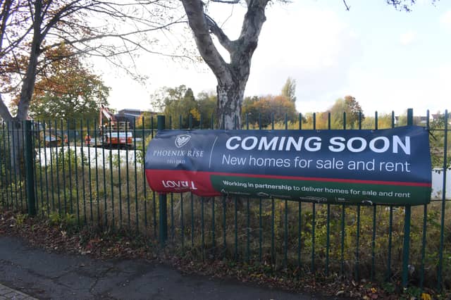 The name Phoenix will live on in the new development. According to this banner attached to the fencing in Manor Road, it will take the name "Phoenix Rise" and will bring new homes for sale and rent.