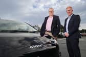 Alan Thompson, Chief Operations Officer at Shelbourne Motors, and Duncan Johnston, Network Development Director of AION Auto UK, mark Shelbourne Motors’ appointment as AION’s exclusive retail partner in Northern Ireland, ahead of its launch in Belfast, Newry and Portadown in early 2027.