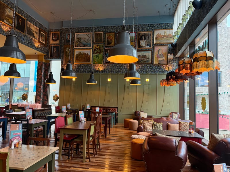 The name Varo means ‘to launch’ in Italian – a nod to Sunderland’s shipbuilding past. Other local reference points include Roker Lighthouse detailing in the panelling. Meanwhile, a wall of phones behind the bar is inspired by the fact that the first police call box in England was installed in Sunderland in 1923.