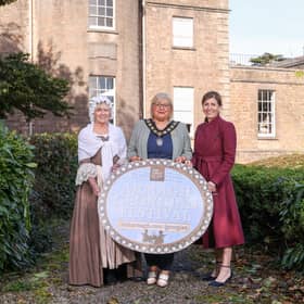  Lord Mayor of Armagh City, Banbridge and Craigavon, Councillor Mary O'Dowd, ABC Interim Chief Executive, Charlene Stoops along with Sheila Rooney, Living History character welcome the upcoming Georgian Festival to Armagh City.