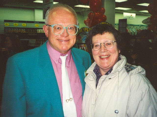 PLEASE ARCHIVEKen Morley with Elsie Sutton at the opening of Woolworths in Chorley