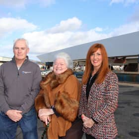 Pictured L-R at the Port are WHA Finance Director Kieran Grant, Eileen Murphy (Women's Aid Armagh Down CEO) and Roslyn Young, Executive Assistant at WHA.