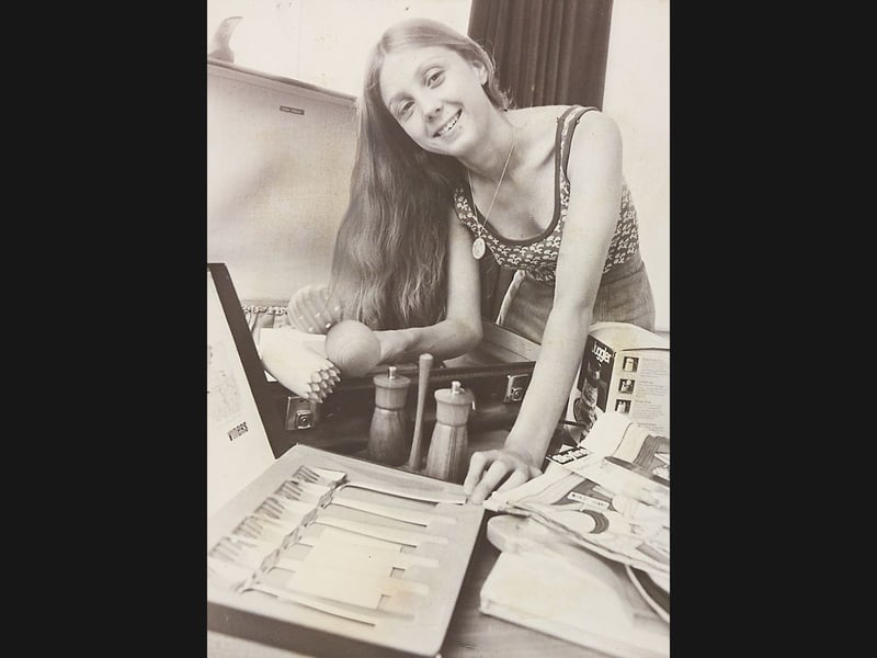 Twenty-one-year-old Lynn Preece beams as she packs her bottom drawer essentials—including cutlery and kitchenware—at her home on Kingshayes Road, Aldridge, in June 1976. Her journey to Chicago to marry her American fiancé Bruce Baker was saved at the eleventh hour by Aldridge-Brownhills MP Geoff Edge, who intervened when visa delays at the American Embassy threatened to disrupt the wedding. To crown the excitement, Lynn had just learned she had secured her law degree from Leeds University, where the couple first crossed paths. Did you know Lynn or remember following her rush to catch her transatlantic flight during the hot summer of 1976?