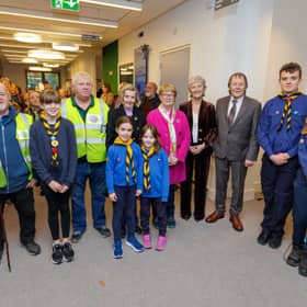 An tUachtarán, Catherine Connolly with members of Thomastown community including Thomastown Scouts, Thomastown Knitters Group and Thomastown Men’s Shed