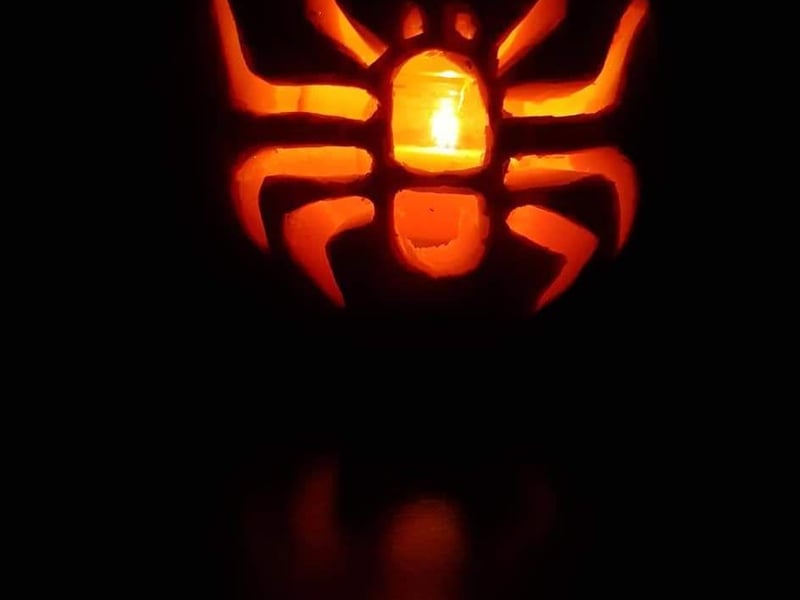 Carl Wilmot shared his creepy crawly inspired pumpkin.