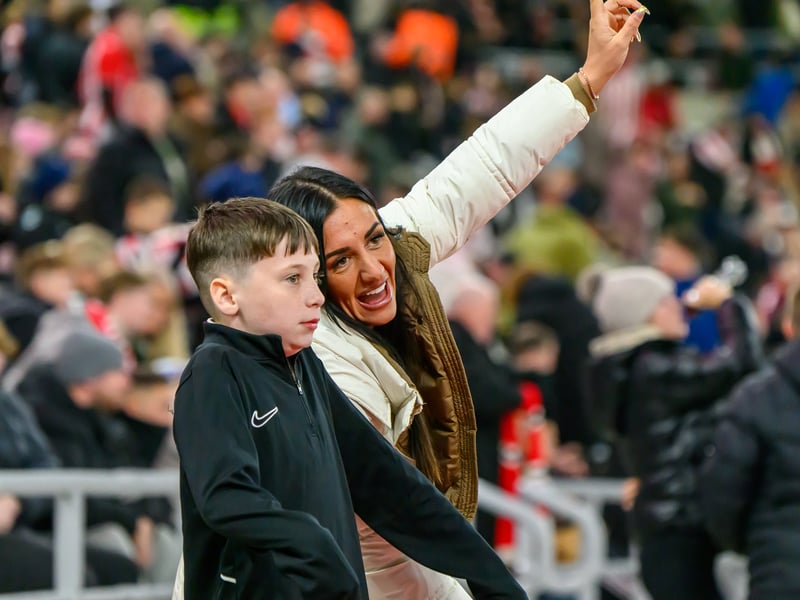 Sunderland fans in action against Brentford at the Stadium of Light in the Carabao Cup. Photo by Chris Fryatt. 