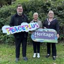 Pictured launching the upcoming 'Know Your Place' workshops in Fermanagh and Omagh are the chairwoman of Fermanagh and Omagh District Council, Councillor Debbie Coyle (right); Isabel Brennan, Heritage Development Officer, Fermanagh and Omagh District Council (centre); and David Bradshaw, Devine Bradshaw Associates (left). The series of hands-on workshops, delivered through the 'Exploring Our Local Heritage' programme, aims to engage 350 residents in learning about local history, family stories, folklore, industrial heritage, and the evolution of our towns, villages and landscapes. SU2545CD26
--