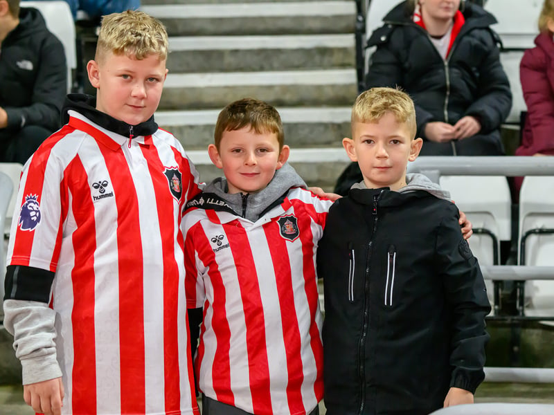 Sunderland fans in action against Brentford at the Stadium of Light in the Carabao Cup. Photo by Chris Fryatt.