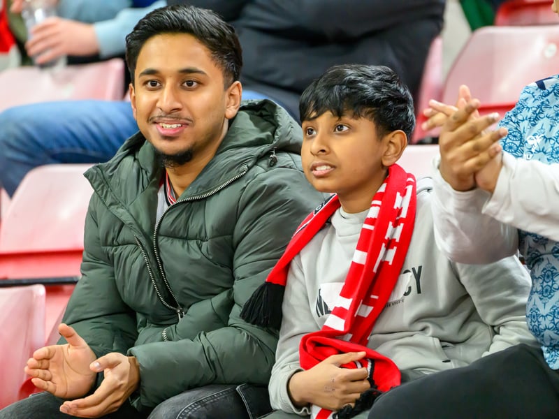 Sunderland fans in action against Brentford at the Stadium of Light in the Carabao Cup. Photo by Chris Fryatt.