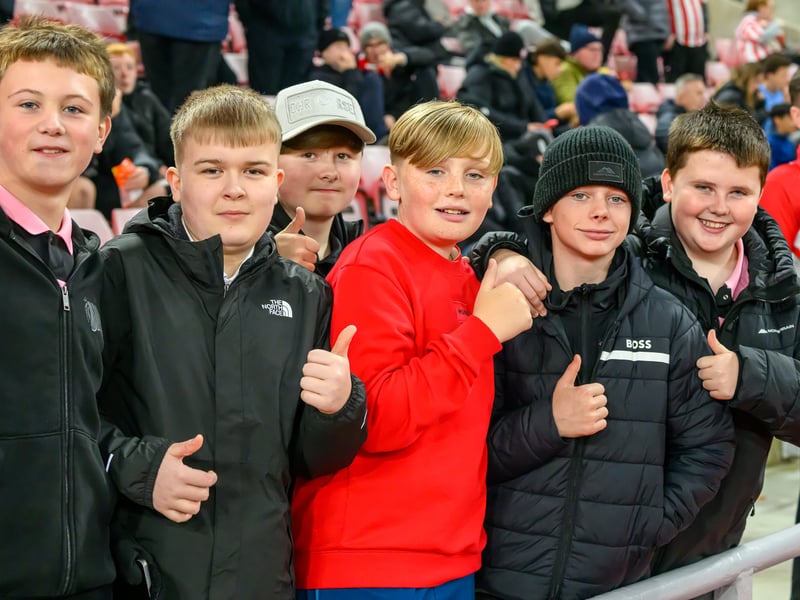 Sunderland fans in action against Brentford at the Stadium of Light in the Carabao Cup. Photo by Chris Fryatt.
