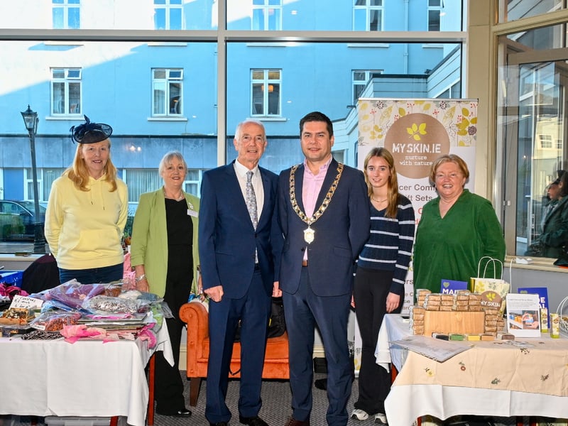 John Coonan and Mayor Andrew McGuinness with Antoinette Morris, Geraldine Pearl, Sarah Hennessy and Denise O'Connell