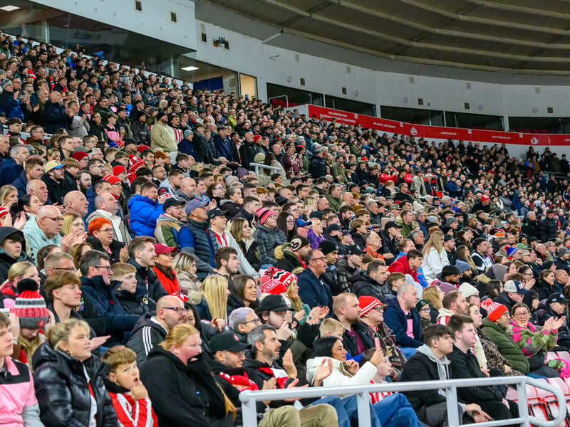 Sunderland fans in action against Brentford at the Stadium of Light in the Carabao Cup. Photo by Chris Fryatt. 