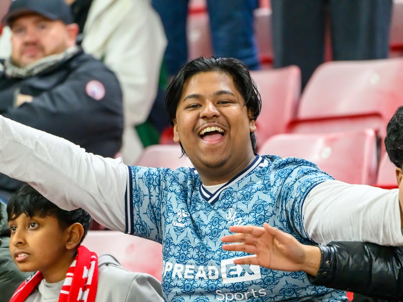 Sunderland fans in action against Brentford at the Stadium of Light in the Carabao Cup. Photo by Chris Fryatt.
