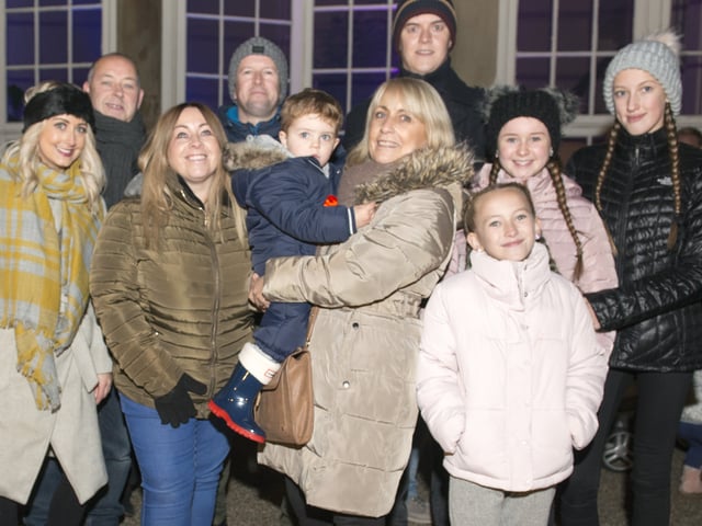 Sheffield's Botanical Gardens Light up the Garden event for Bonfire Nightfriends and family wrapping up against the cold