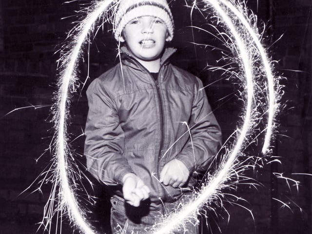 Bonfire Night - Norfolk Park9 years old Paul Richardson makes patterns with a sparkler5th November 1985