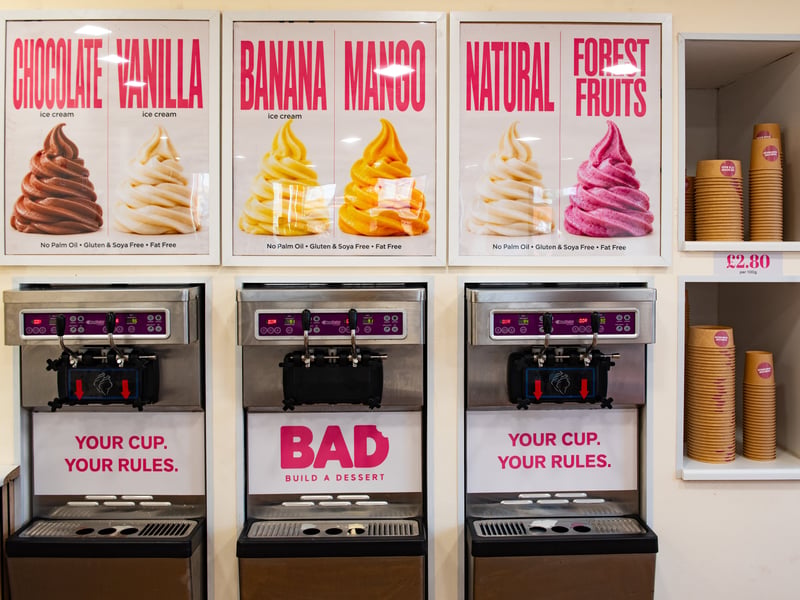 Self-service ice cream. First look inside BAD Desserts on Lytham Road, Blackpool  Photo: Lucinda Herbert
