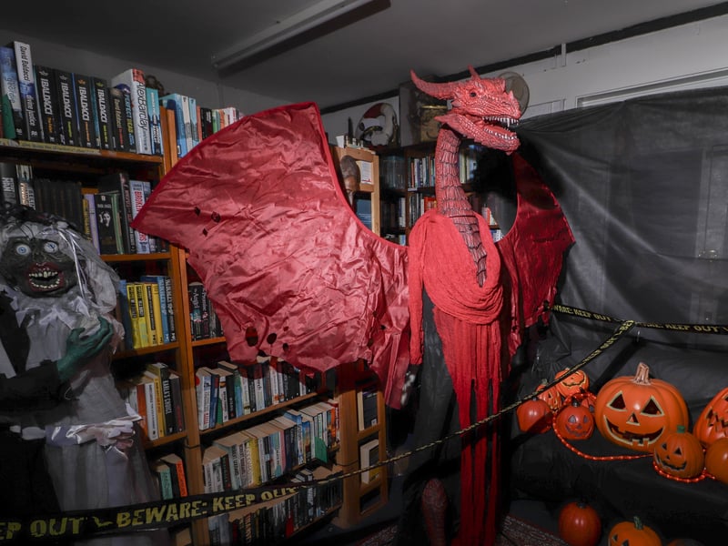 Petersfield Bookshop, Petersfield, is hosting a Halloween Walkthrough. 

Pictured: Inside the spooky bookshop

Picture: Habibur Rahman