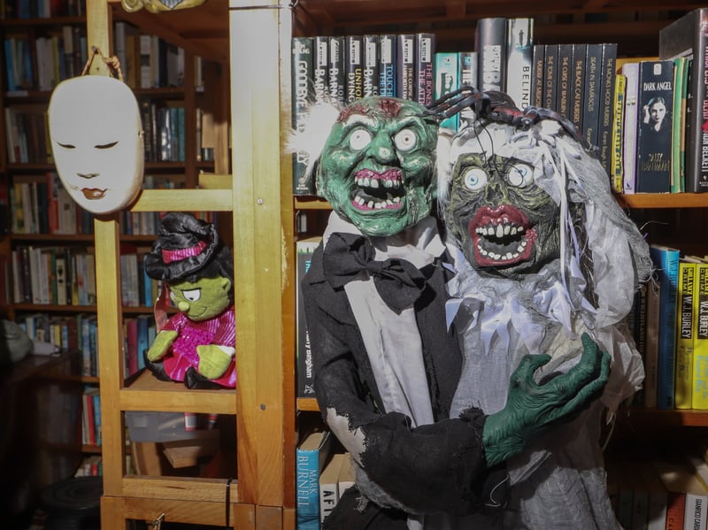 Petersfield Bookshop, Petersfield, is hosting a Halloween Walkthrough. 

Pictured: Inside the spooky bookshop

Picture: Habibur Rahman