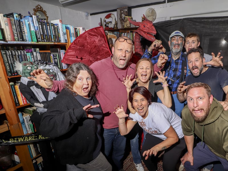 Petersfield Bookshop, Petersfield, is hosting a Halloween Walkthrough. 

Pictured: John Westwood with Sandy Close residents who created the event

Picture: Habibur Rahman