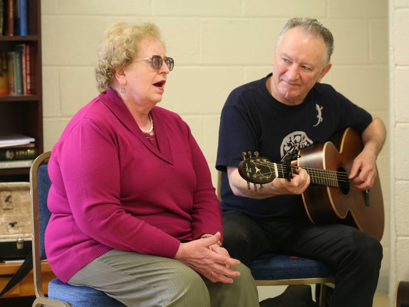 Peggy Neenan from Carrick accompanied by Dónal during their visit to the Irish Wheelchair Assoc, Carrick.