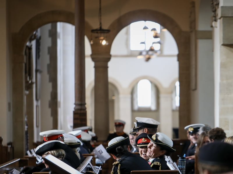 Pictured: Guests at the cathedral.
