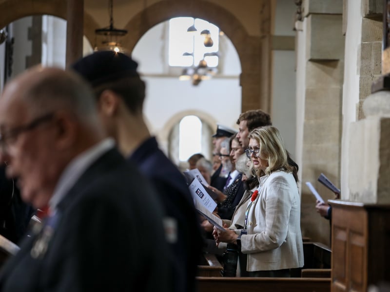 Pictured: Guests at the service