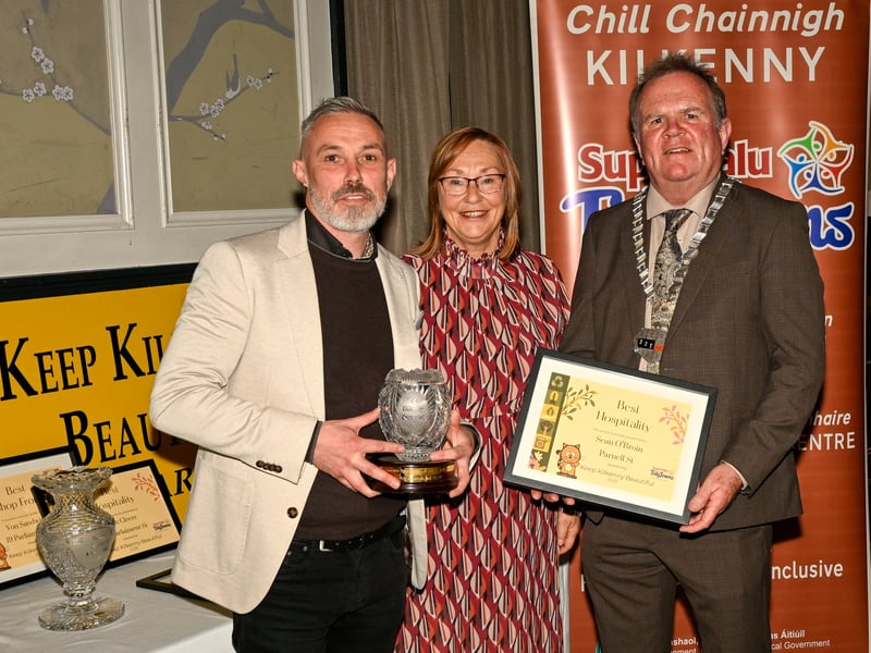 Best Hospitality: John Cleere and Sean O'Broin, with Tommy Hackett collecting the award