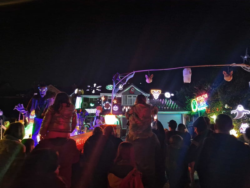 Halloween lights on St Modwena Way, Penkridge