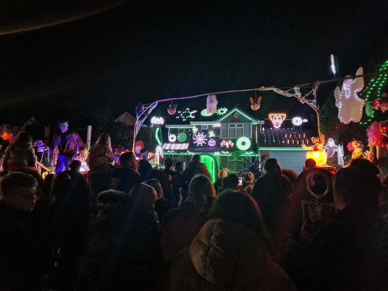 Halloween lights on St Modwena Way, Penkridge