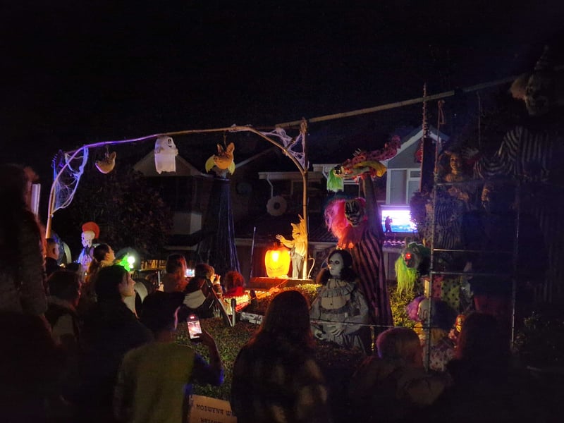 Halloween lights on St Modwena Way, Penkridge