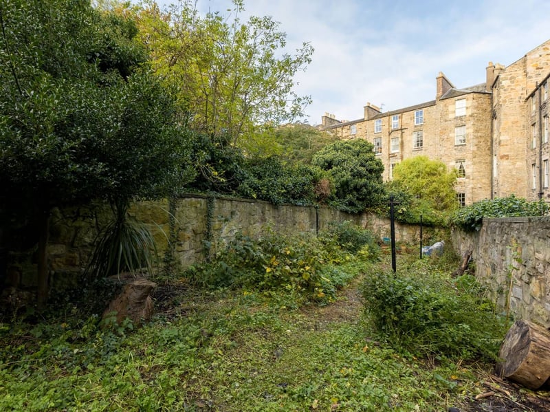 The well-maintained communal rear garden. 