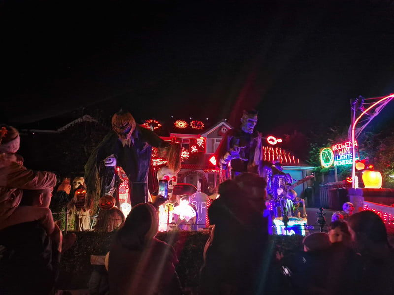 Halloween lights on St Modwena Way, Penkridge