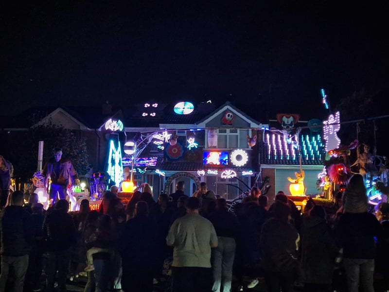 Halloween lights on St Modwena Way, Penkridge