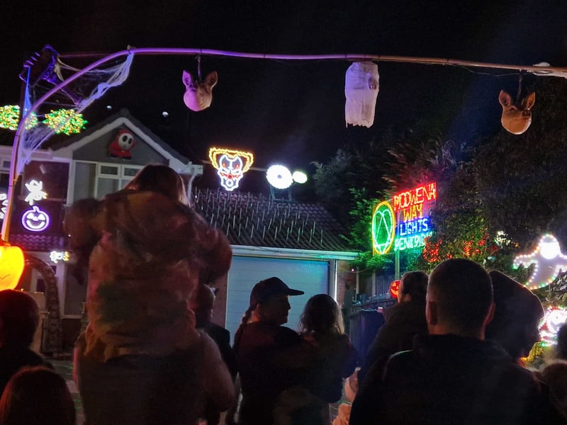 Halloween lights on St Modwena Way, Penkridge