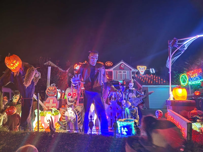 Halloween lights on St Modwena Way, Penkridge