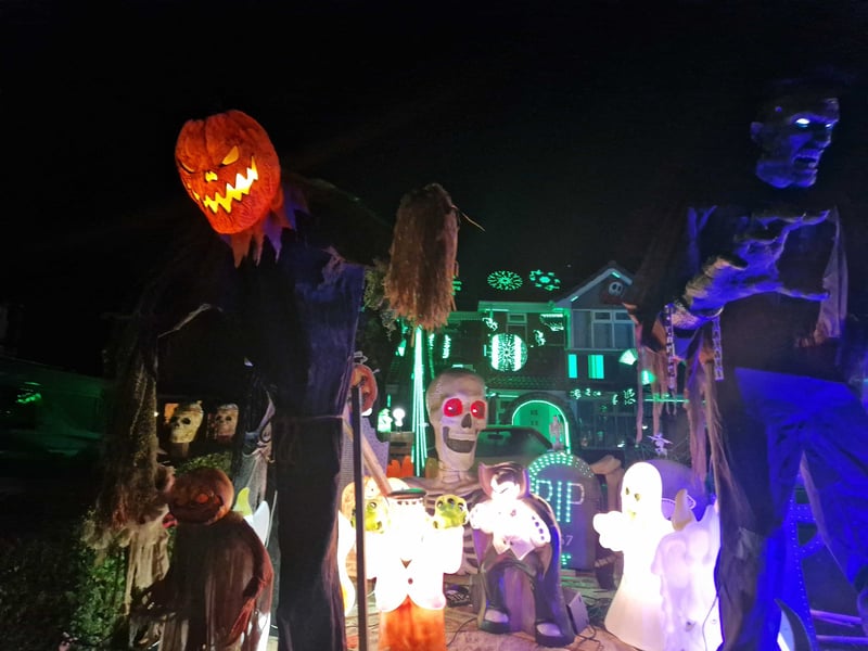 Halloween lights on St Modwena Way, Penkridge