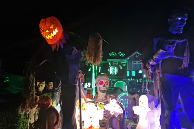 Halloween lights on St Modwena Way, Penkridge