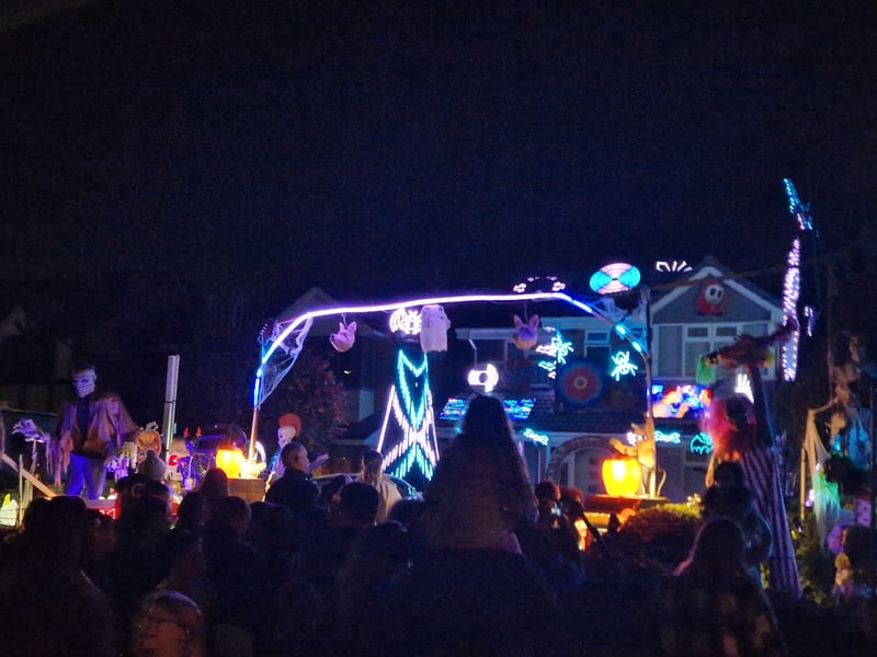 Halloween lights on St Modwena Way, Penkridge