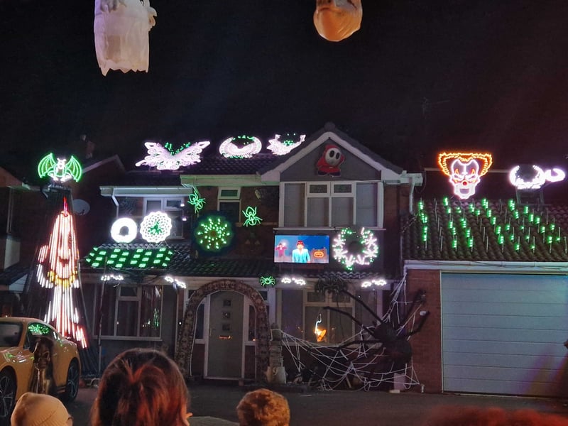 Halloween lights on St Modwena Way, Penkridge