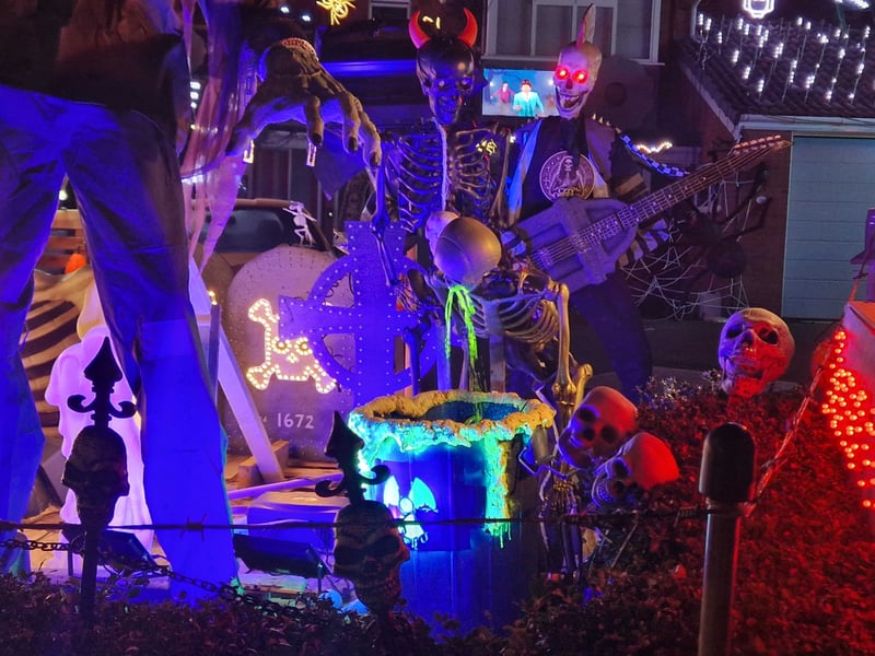 Halloween lights on St Modwena Way, Penkridge