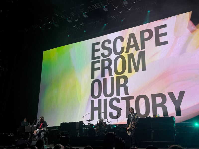 It was a hit-packed set with little in the way on new material - just two songs from the band's last seven studio albums.