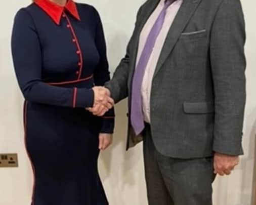 TUV party leader Jim Allister pictured with Glens candidate, Jamise McIlhagga