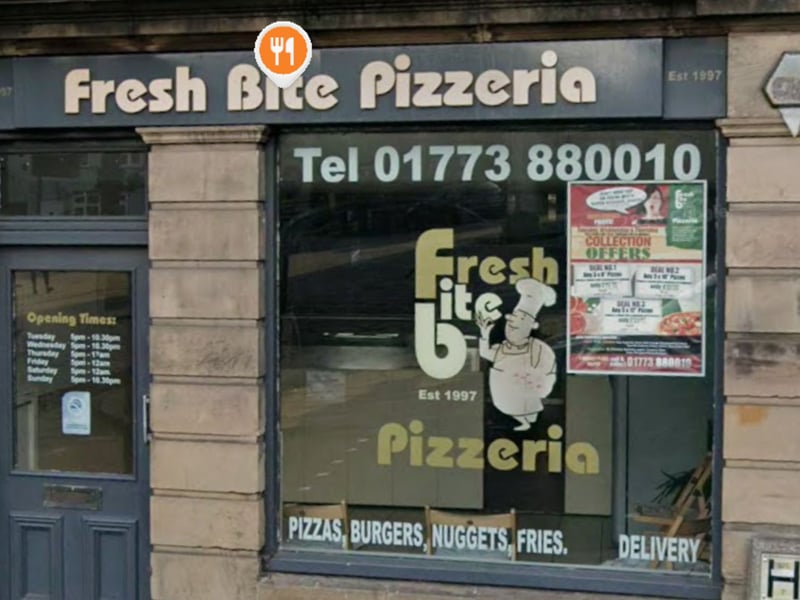 Fresh Bite Pizzeria at Market Place in
Belper has been given a five-out-of-five rating after an inspection carried out on September 17.