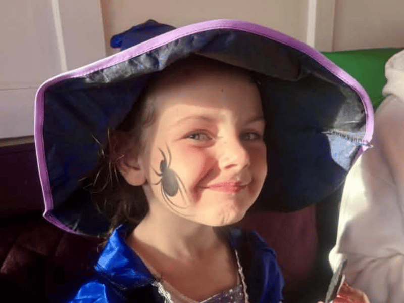Four-year-old Veda as a witch.