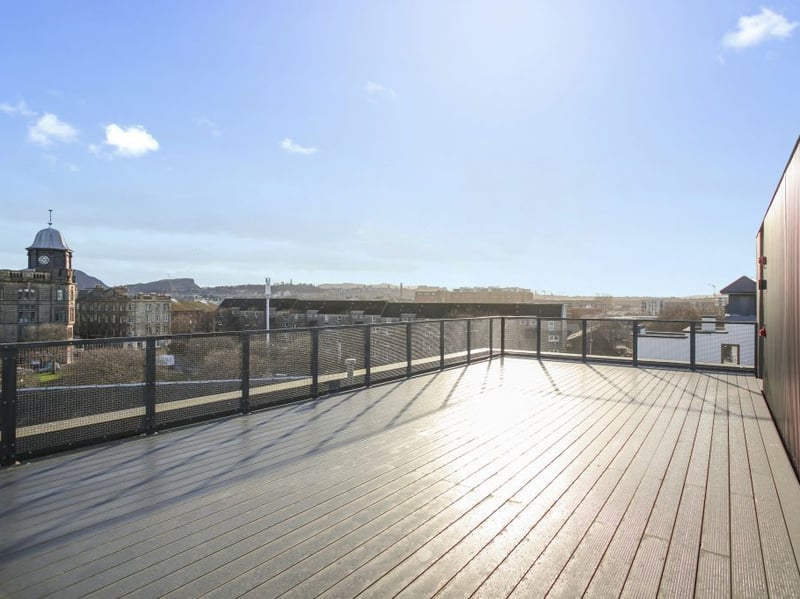 Residents can also enjoy this wonderful, shared roof terrace, offering great panoramic views of Leith and beyond.