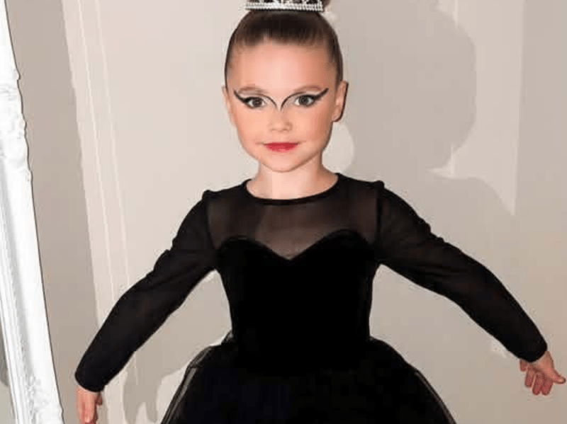 Jasmine, aged 5, as the Black Swan.