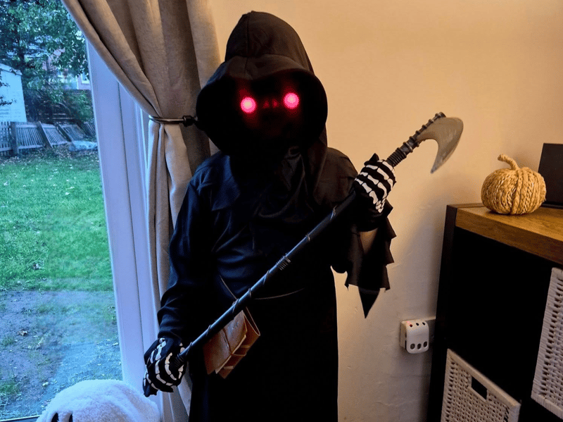 Jaxon as the Grim Reaper.