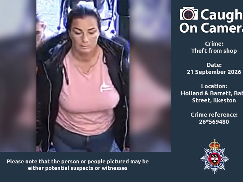 Police are looking for this person in connection with a theft from a shop, which took place at Holland & Berrett at Bath Street in Ilkeston on September 21.
