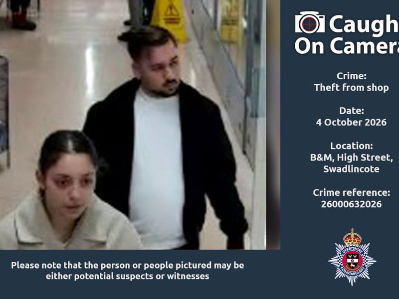 Police are looking for these people in connection with a theft from a shop, which took place at B&M at High Street in Swadlincote on October 4. 